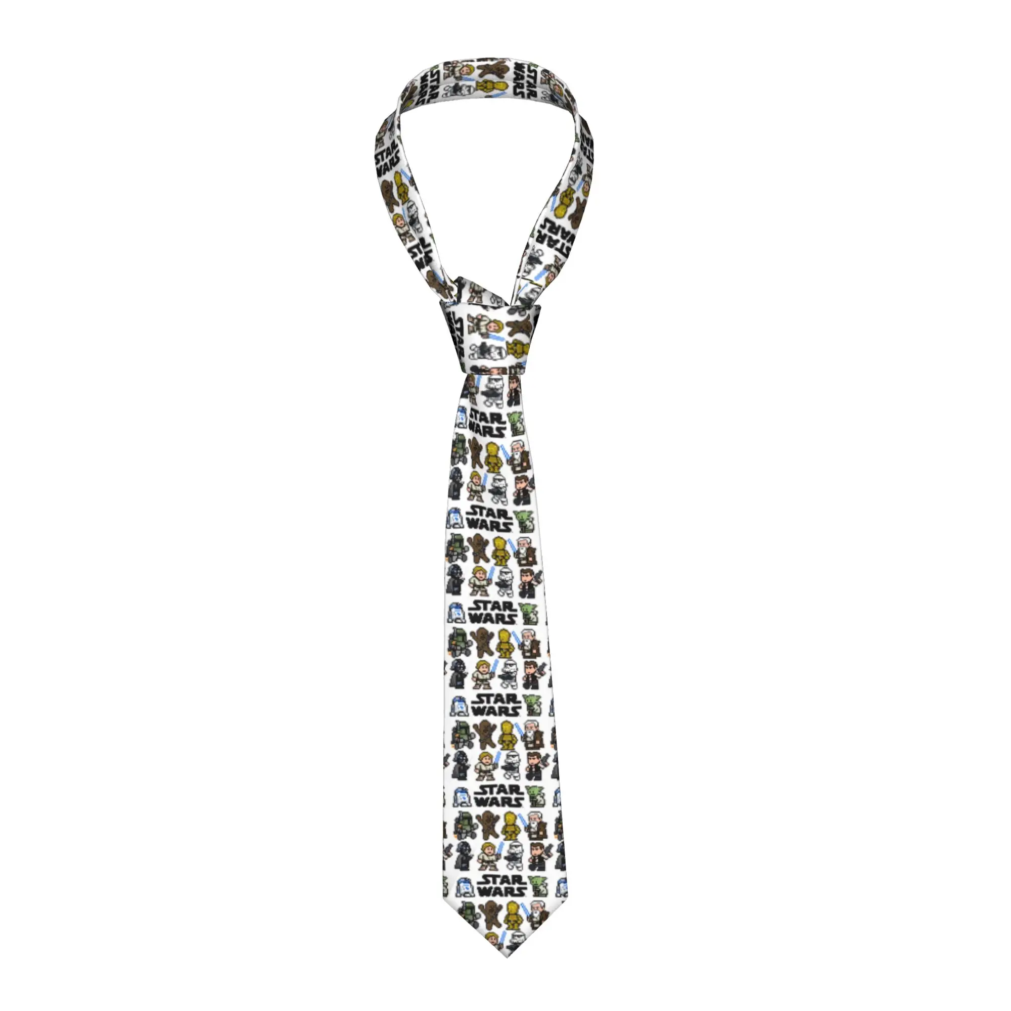 gravata-de-seda-masculina-star-wars-pixels-8-cm-de-largura-acessorio-para-ternos-masculinos-star-wars-acessorio-para-casamento-adereco-para-cosplay
