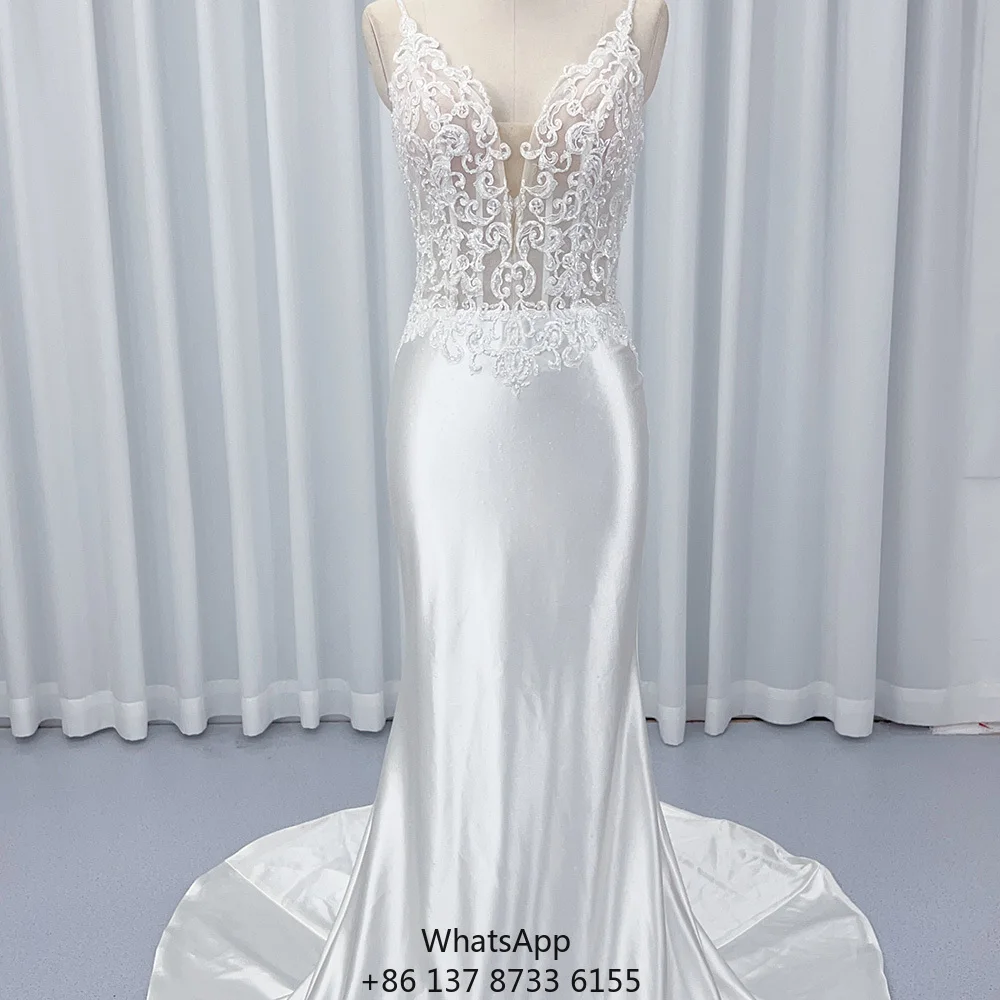 

Глянцевые атласные свадебные платья-русалки без рукавов HX10 для вечеринок