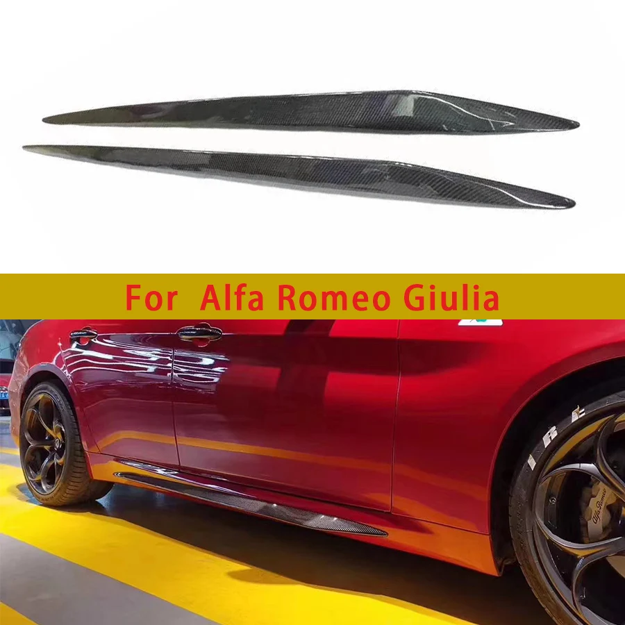 For Alfa Romeo Giulia Carbon Fiber Side Skirt Splitters Cupwings Winglets Canards Apron Bumper Side Skirts Cover Car Accessories