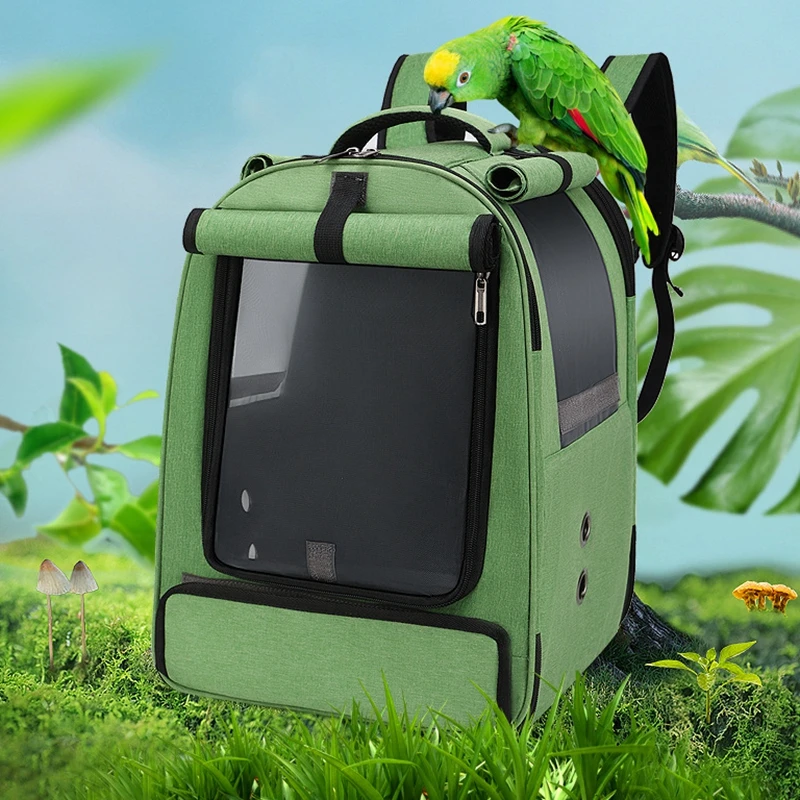 Mochila para mascotas al aire libre, traje de jaula de transporte para mascotas, gato, perro, portador transpirable impermeable, bolsa de transporte para pájaros canarios, Supp