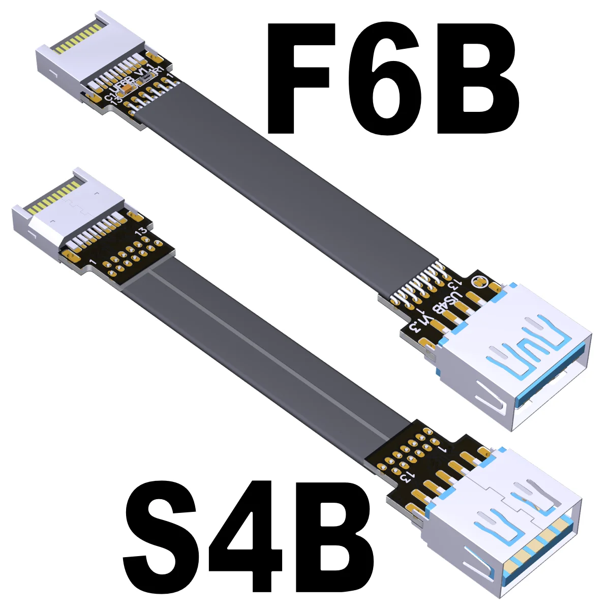 USB 3.1 Fold 90 Degree Type-A Female to Type-C Male Extension Cable 5V 10Gbps with Screw Hole Internal 20Pin Flat Cable