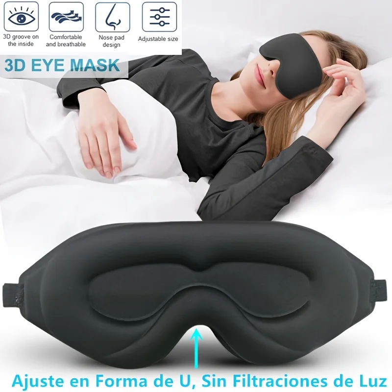 1pc Sleep Mask,3D Deep Contour Eye Mask with Adjustable Straps to Fit Different Head Shapes,Universal Eye Mask for Men and Women