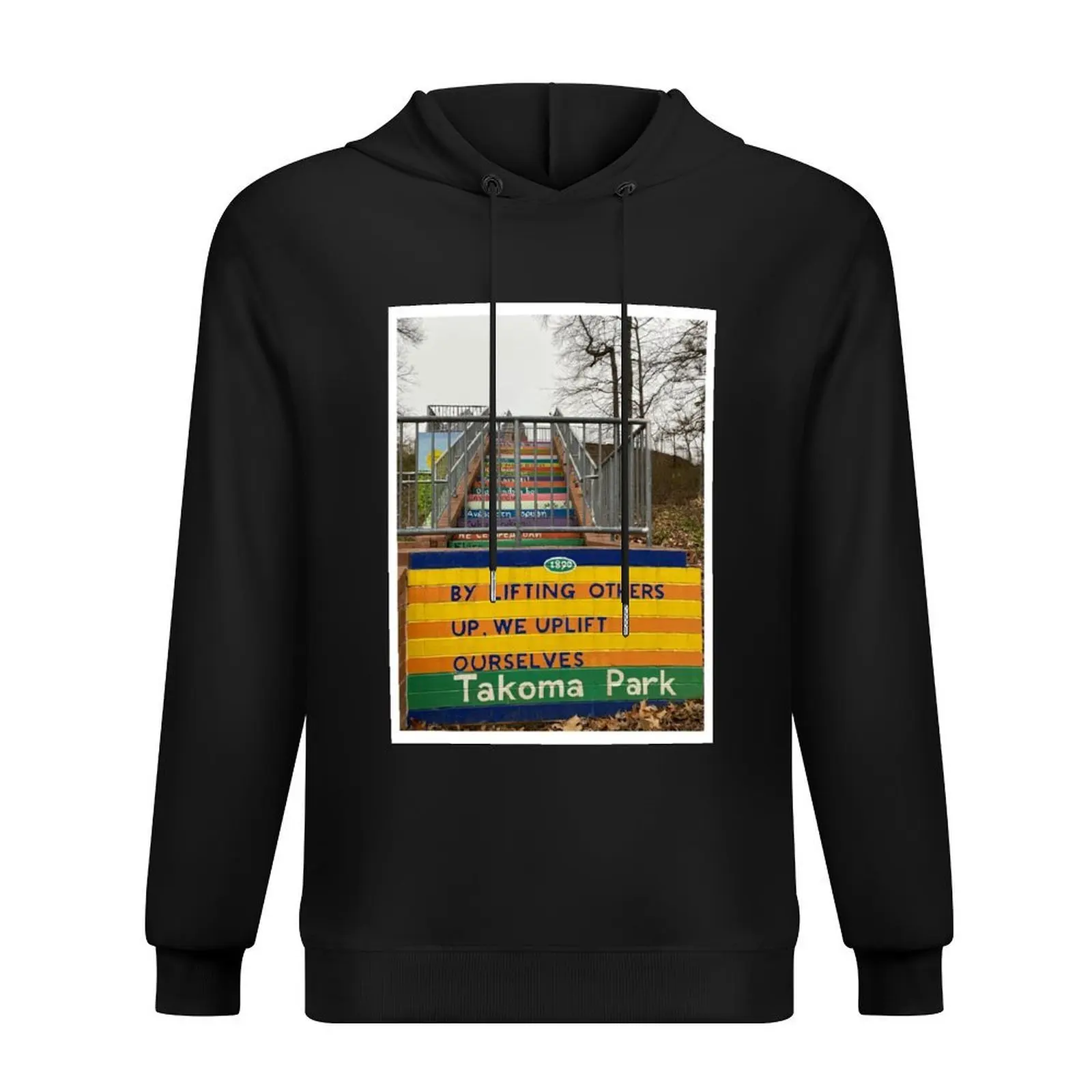 

The Uplifting Staircase of Takoma Park Hoodie male clothes autumn mens designer clothes anime clothes hoodie man