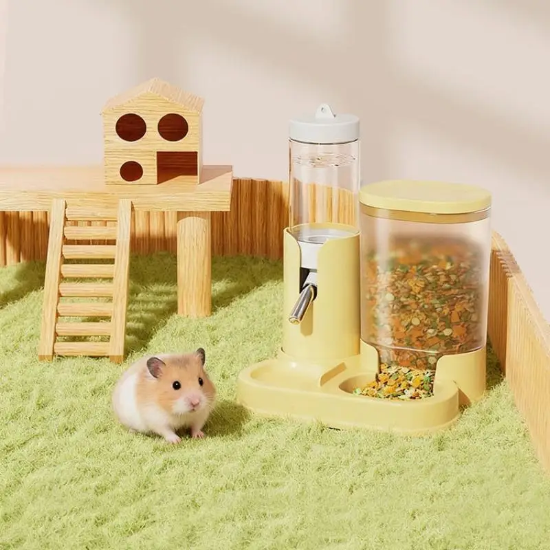 New Hamster Feeder and Water Dispenser Combo: Automatic Drinking Ball Water Bottle for Guinea Pigs, Hamsters, and Small Pets