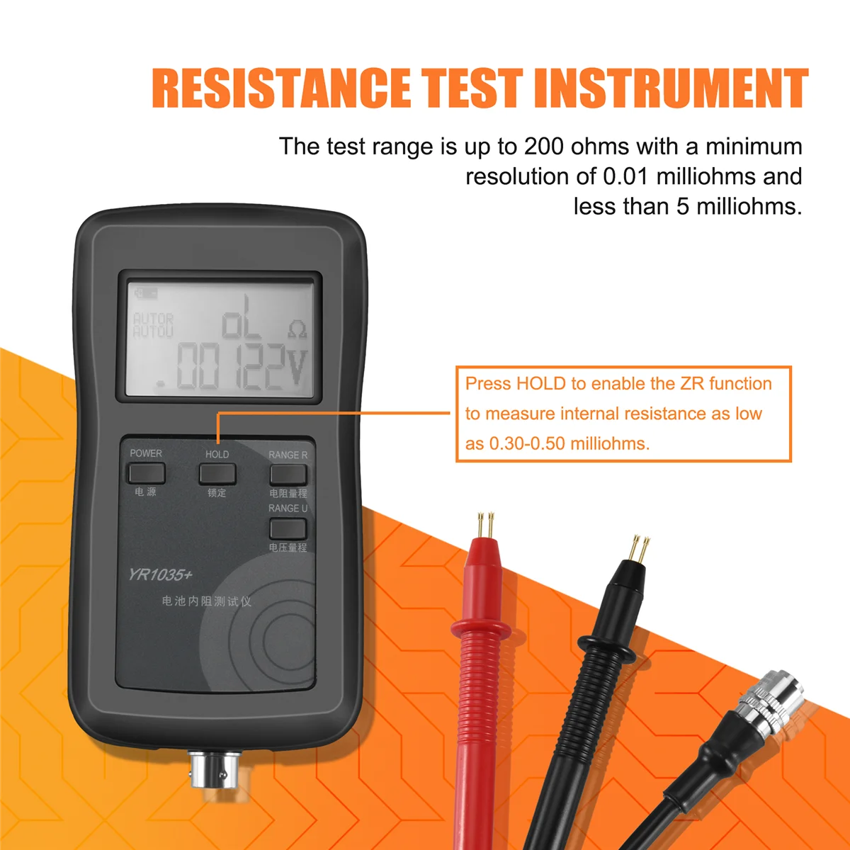 2025 New High Precision Fast YR1035 Lithium Battery Internal Resistance Test Instrument 100V Electric Vehicle Group 18650 Tester