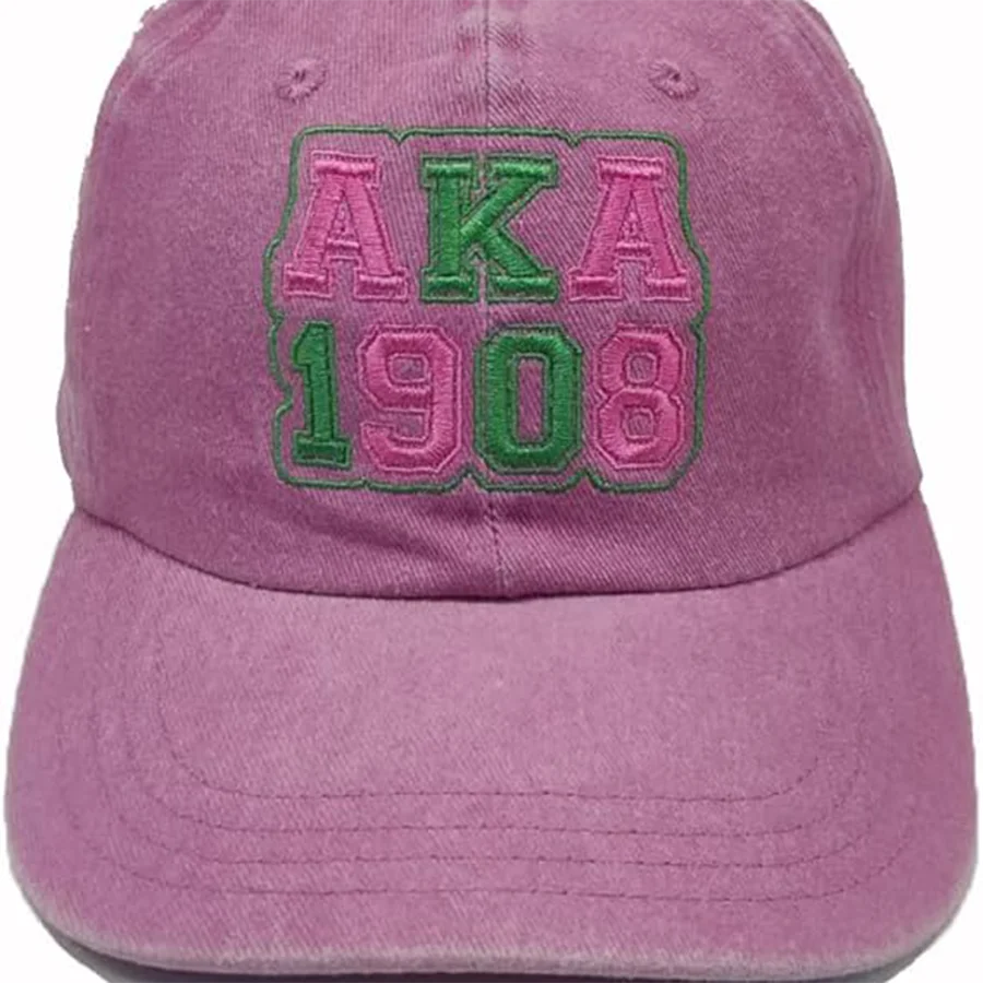 

Embroidered Baseball Cap Sorority Gifts pink and Green Truck Driver's Cap, Ladies' Adjustable Fabric Strap Golf Cap
