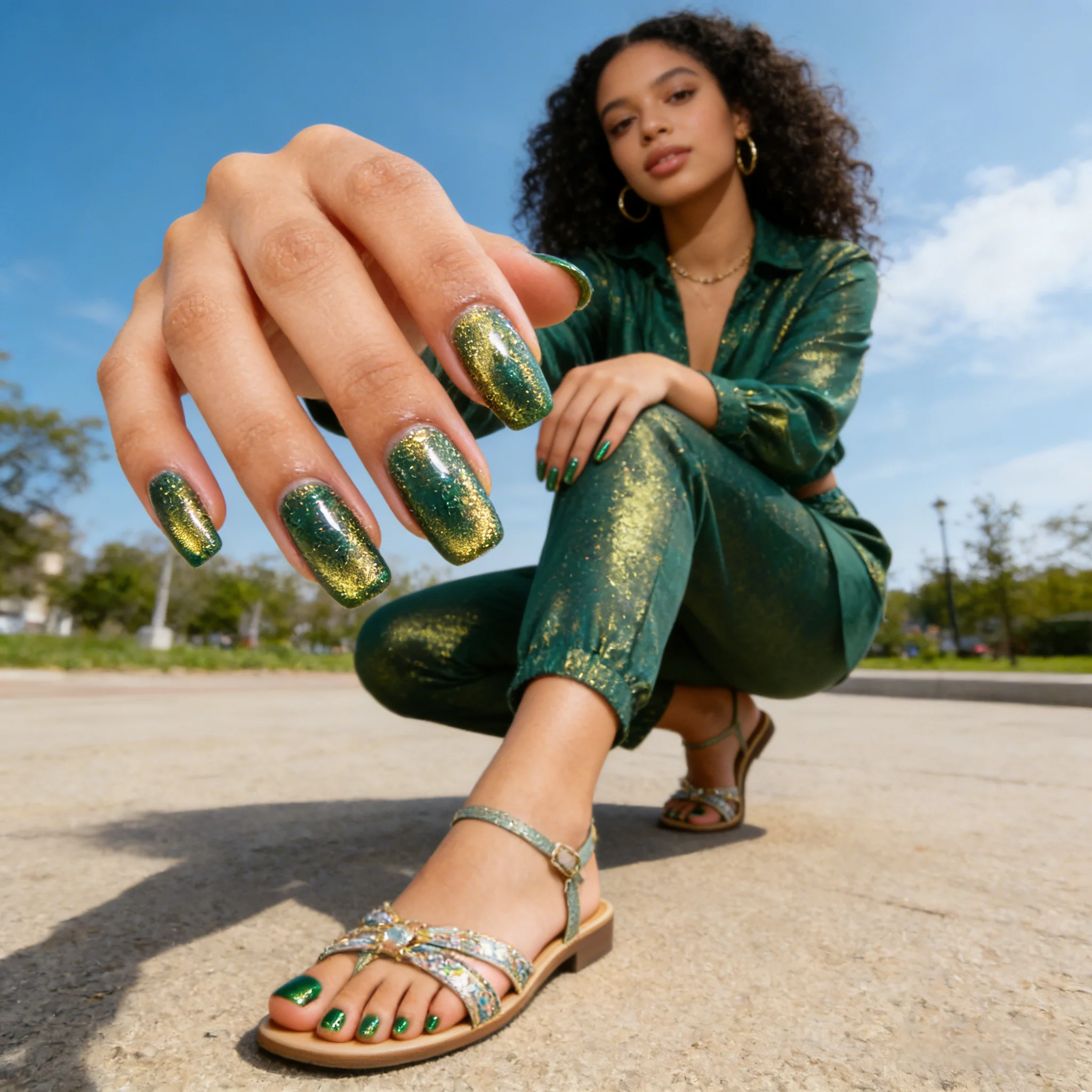 WA506 Green - 12ml No-bake Cat's Eye Water-based Nail Polish, Odorless, With a Magnet, Dry Quickly, No Need UV Lamp, Easy to Tea