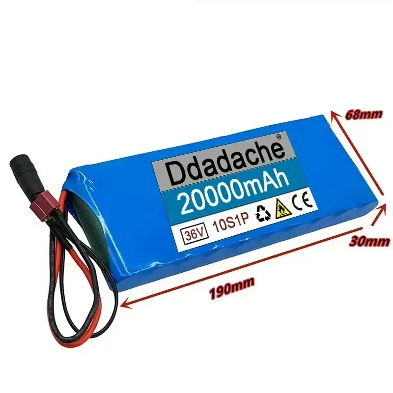 10S1P 36V 20000mAh Battery Pack 20Ah 18650 Lithium Li-ion Rechargeable Batteries  Electric Car Bicycle Scooter 20A BMS 500W