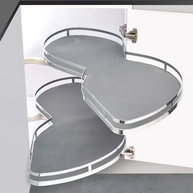 For Kitchen Cabinet Corner UFO Basket Linkage Small Damping Rack Ultra Narrow Double Layer Door Opening Storage Solution
