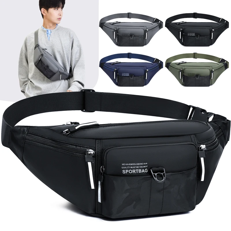 

Men's Waterproof Nylon Waist Chest Bag – Large Capacity Anti-Theft Crossbody Pack for Phone Wallet & Cycling