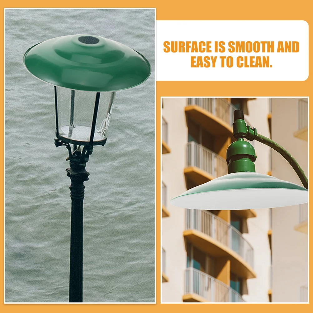 

2Pcs Enamel Light Cover Round Lampshade for Outdoor Industrial Factory Lamps Street Lamp Cover Industrial Lamp Shade