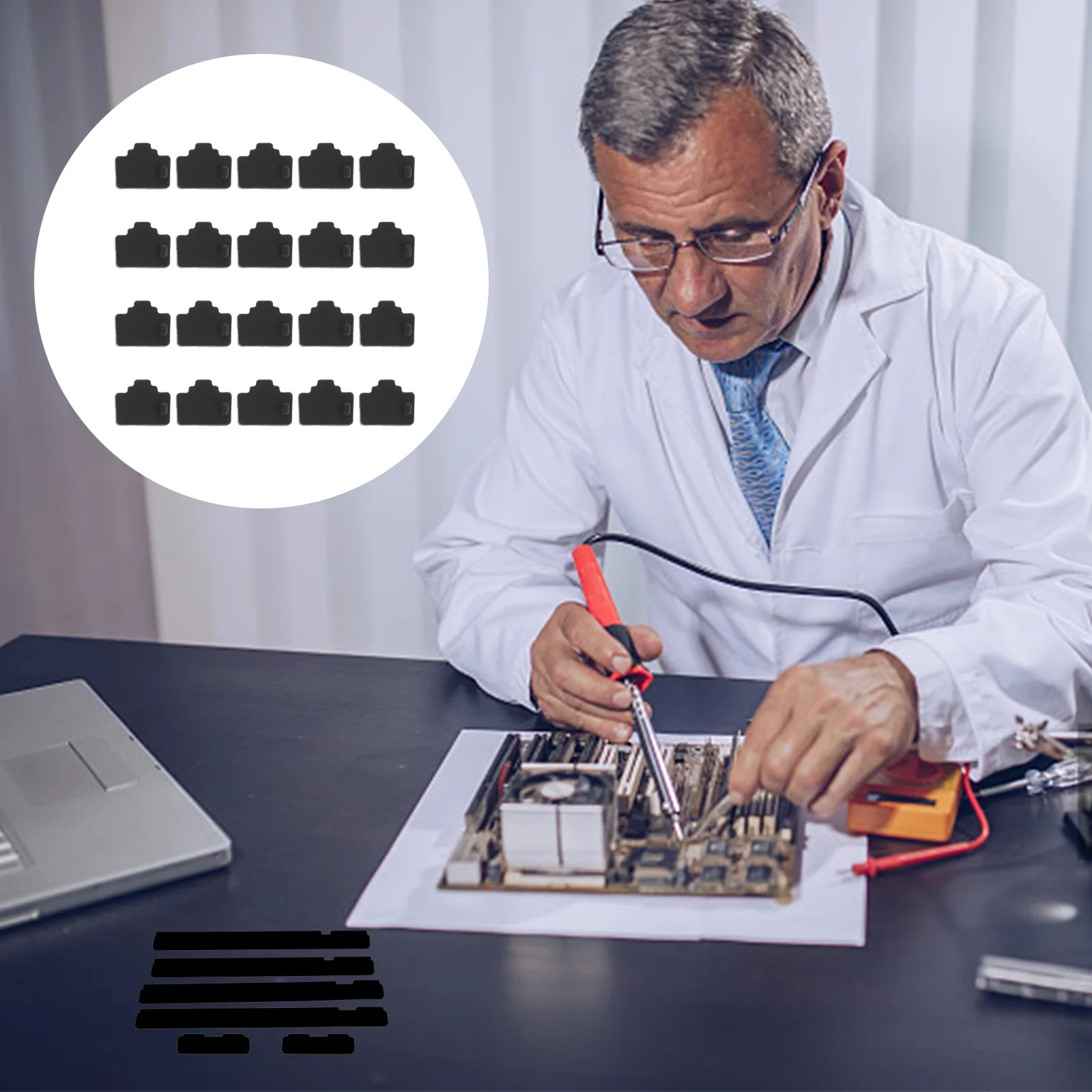 

20pcs Plugs Silicone Interface Caps Covers For Lan Port Protection Hub Network Stoppers Router Office Supplies