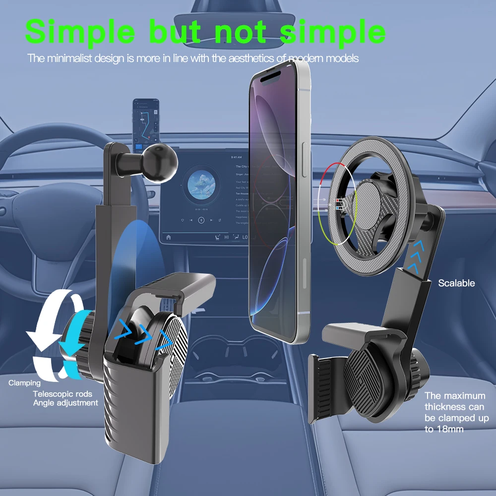 New Car Mounted Display Screen Mobile Phone Holder 360 Degree Freely Rotation Foldable Mount Usded for Car Electric Vehicle image 4