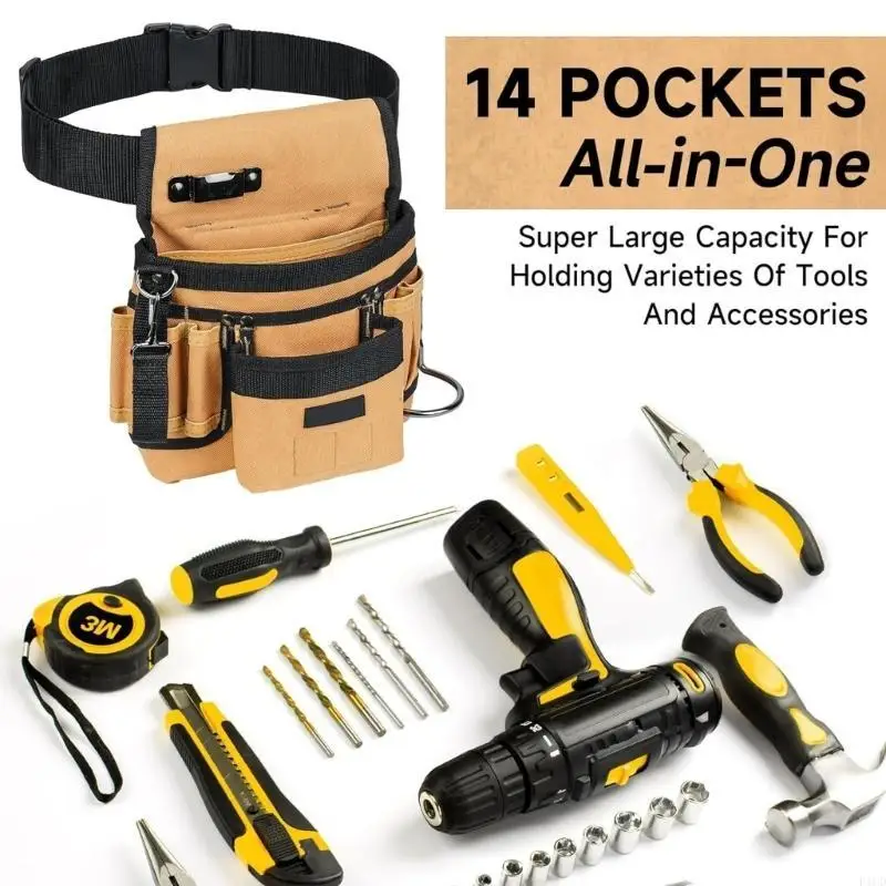 2025 حقيبة أدوات الخصر الجديدة كهربائي قابل للتعديل حزام تخزين الأجهزة حمل الحقيبة #3