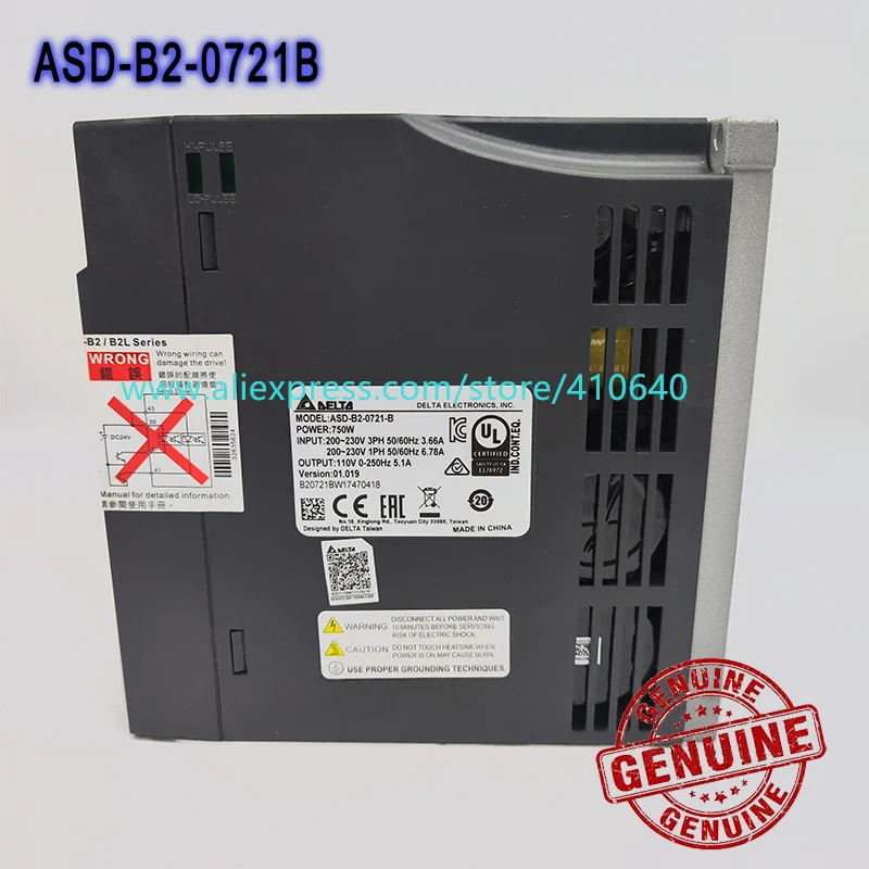 Imagem -04 - Servo Motor Drive 100 Genuine 750w Trabalho com ac Servo Motor Ecma-c20807rs Asd-b20721-b ac