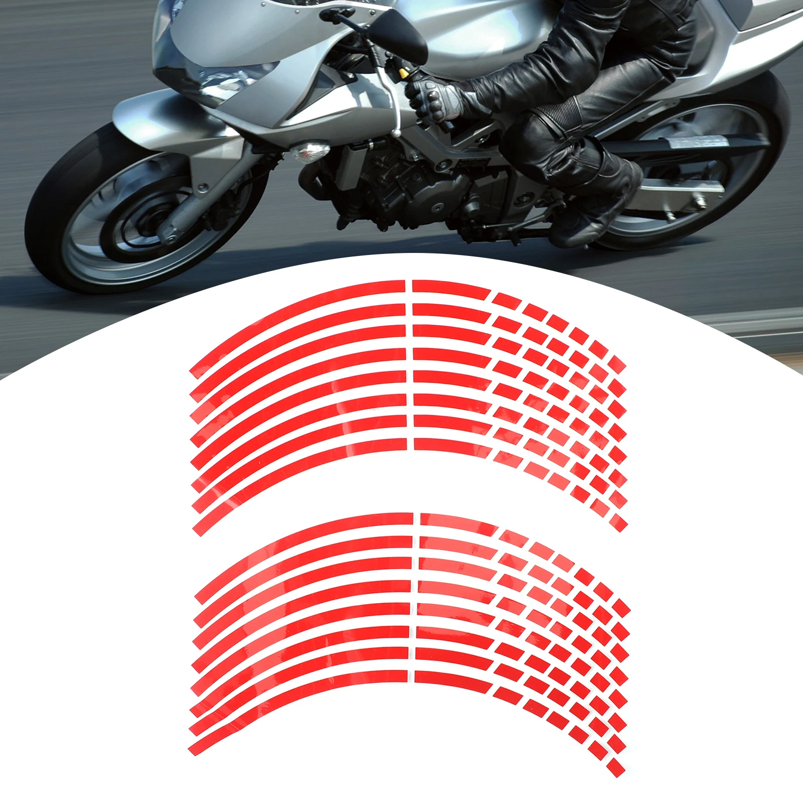 Useful Car Wheel Rim Sticker Tire Sticker Replacement Strip About 8mm Accessories Car Red Reflective Useful Car