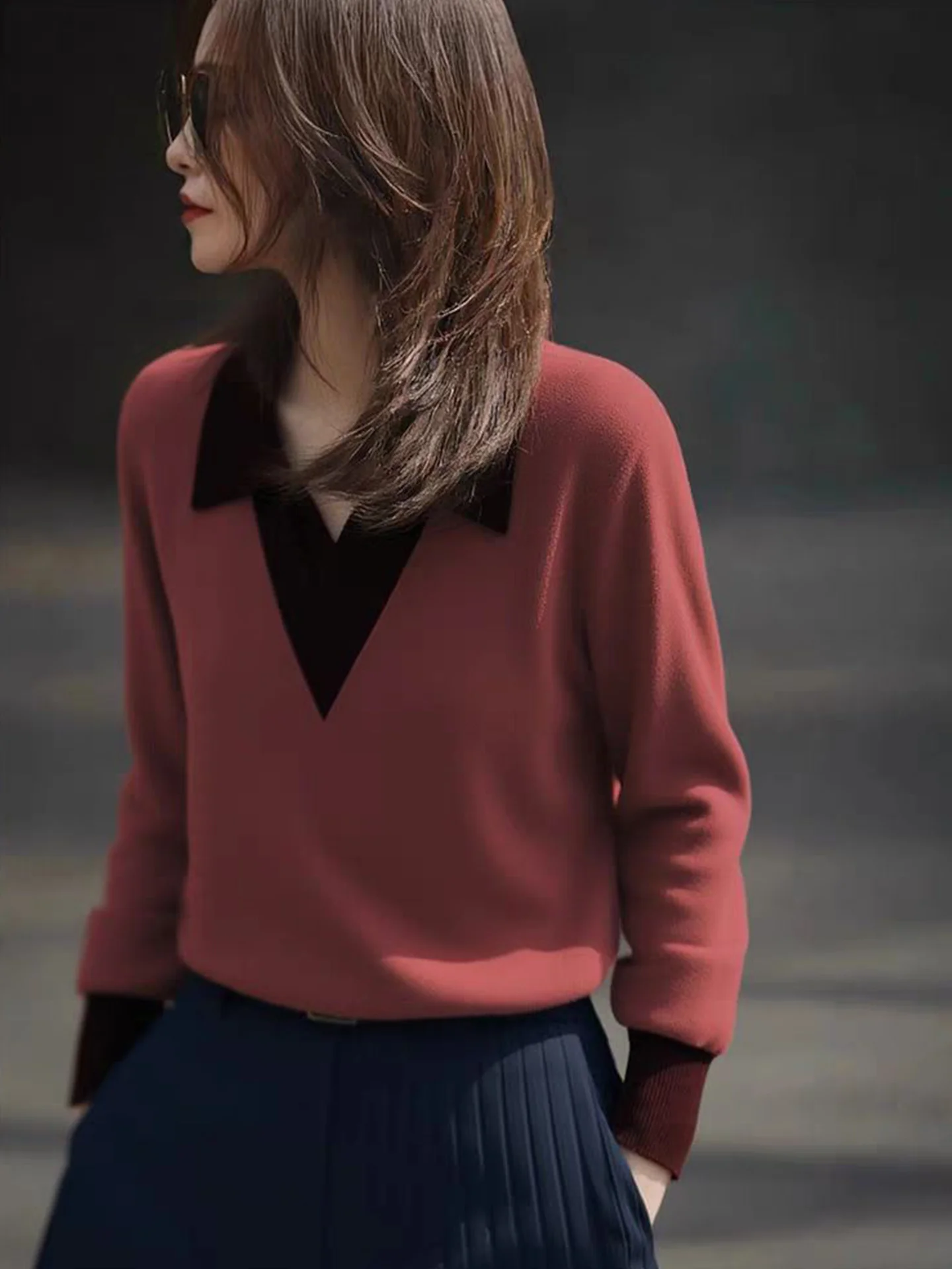 

Retro Knitwear Long Sve Base irt Faionable Top Quali Autumn 2025 European Sle Premium Brand Ele Small irt