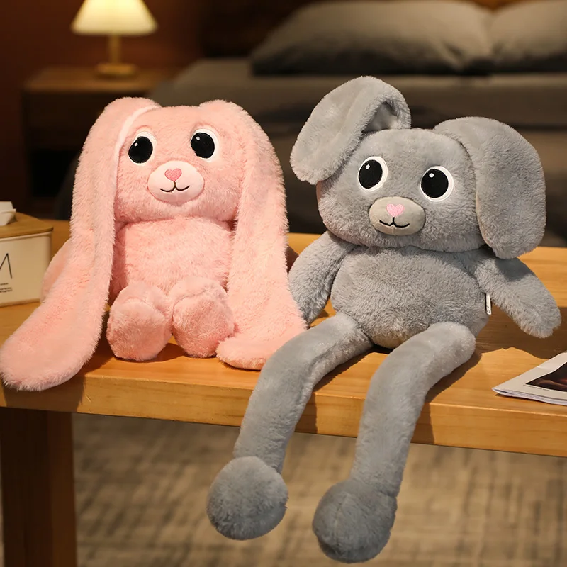 80/100/140cm Creative Pull Ear Rabbit Plush Toy Kawaii Stuffed Animal Bunny Plushies Doll Soft Kids Toys for Girls Child Gifts