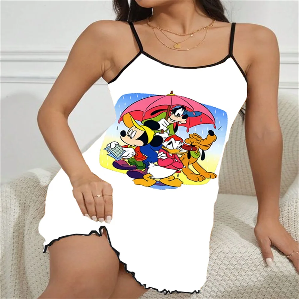 Fantasy Nightgown Woman Night Free Sexy Nightgown Luxury Women Pajama Summer Woman 2024 New Dresses D/party Mickey Sleep Shirts