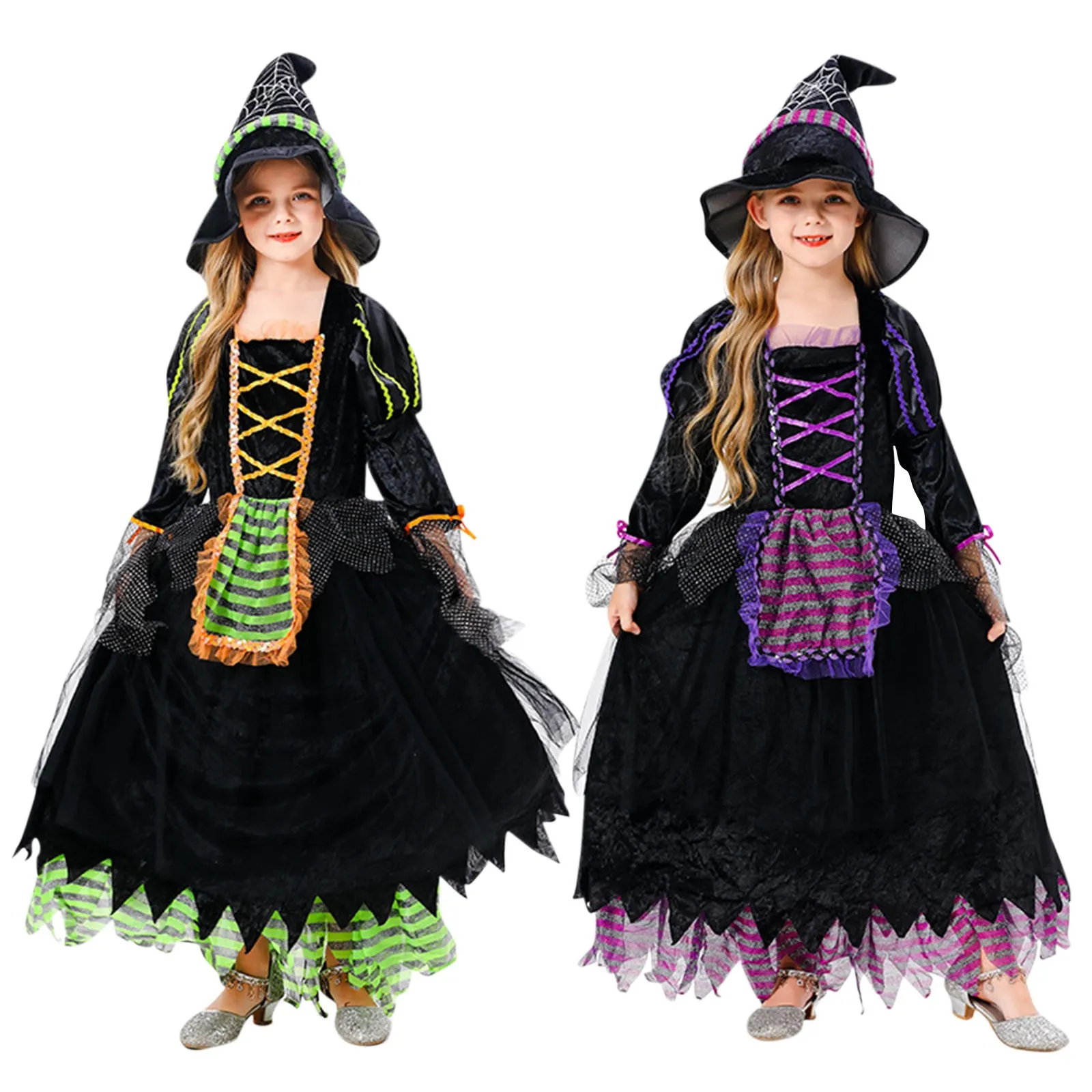 Halloween Witch Costume For Kids Halloween Fantasy Vampire Costume Girls Witch Cosplay Children\'S Performance Clothing For Party