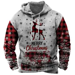 For Men Vintage Christmas Hooded Sweatshirt Autumn And Winter Daily Men Clothing Comfortable Breathable Male Tops Easy Matching