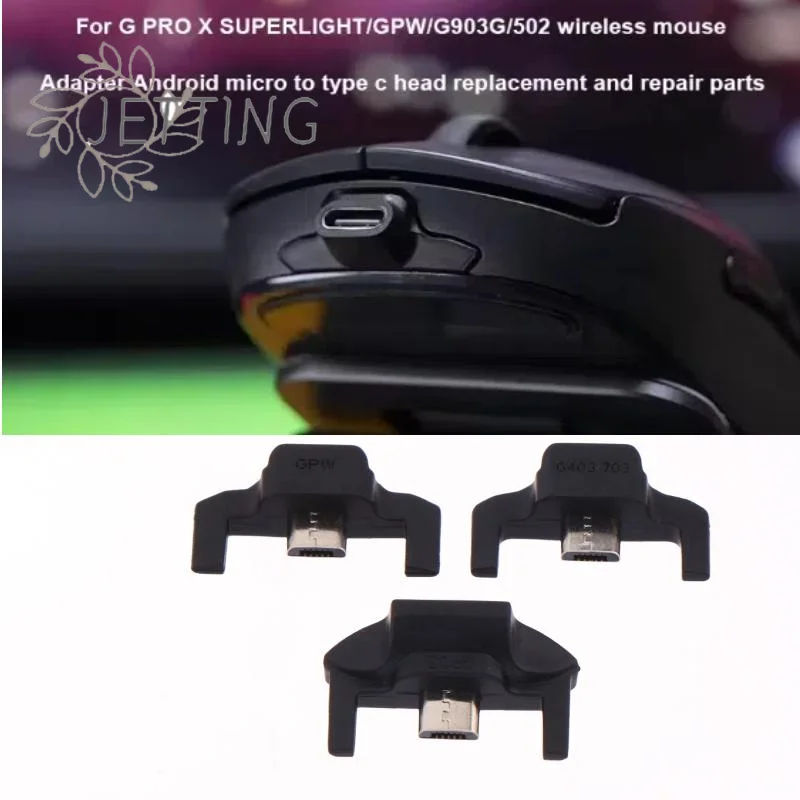 Hot For GPW/G903/G502 Wireless/G703 Mouse Universal Adapter Android Micro USB Head Replacement Repair Parts