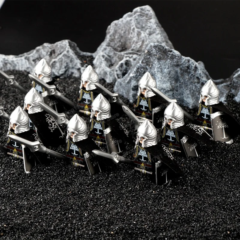 Crusaders militaires médiévaux figurines de soldats blocs de construction château hôpitaux chevaliers teutoniques guerrier casque briques jouet DT8901