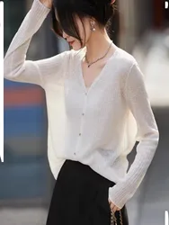 Temperament ice silk cardigan sun protection knit blouse women long sleeve summer thin with skirt with short top