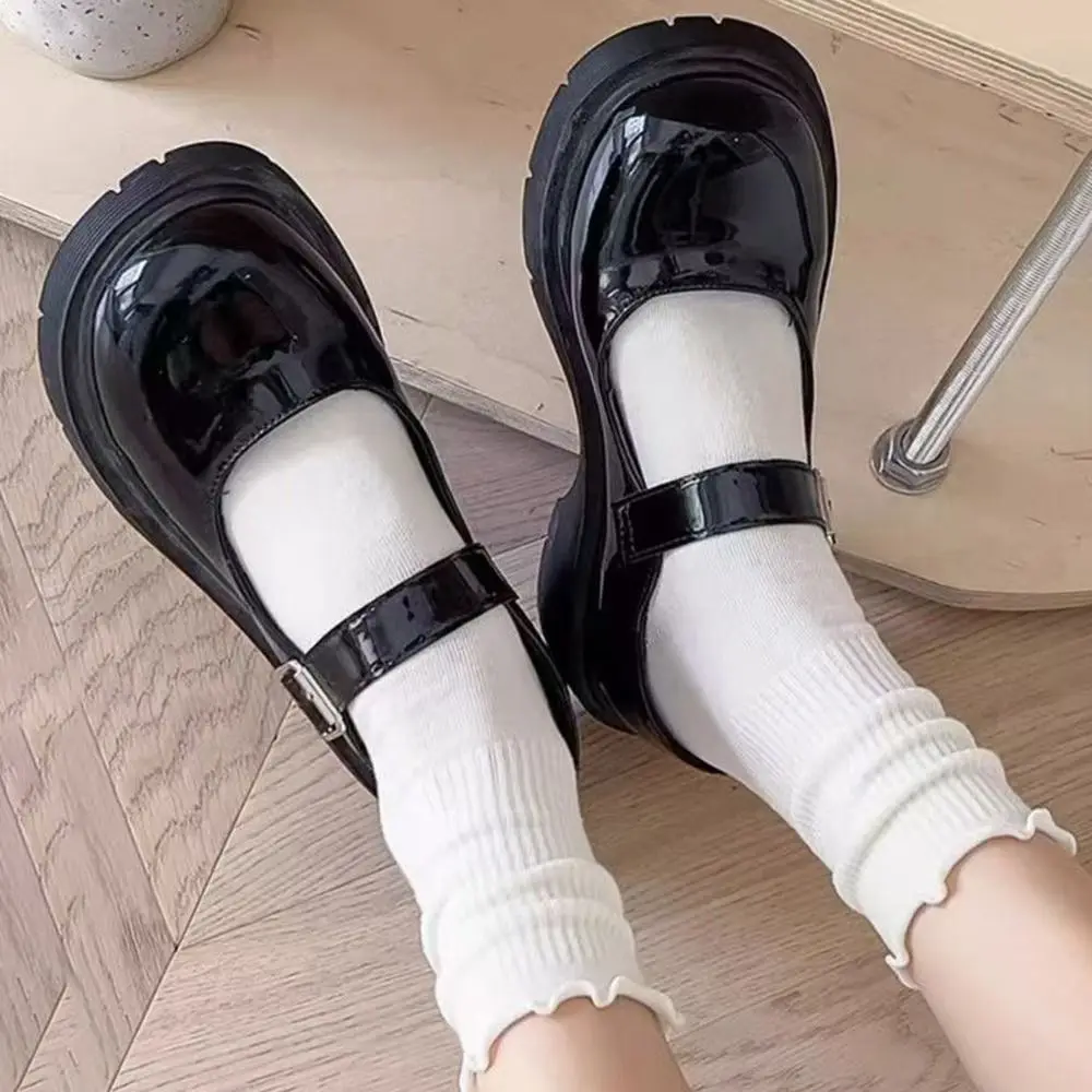 かわいいソリッドカラーの女性フリルソックス綿通気性スタックソックス快適な JK 靴下