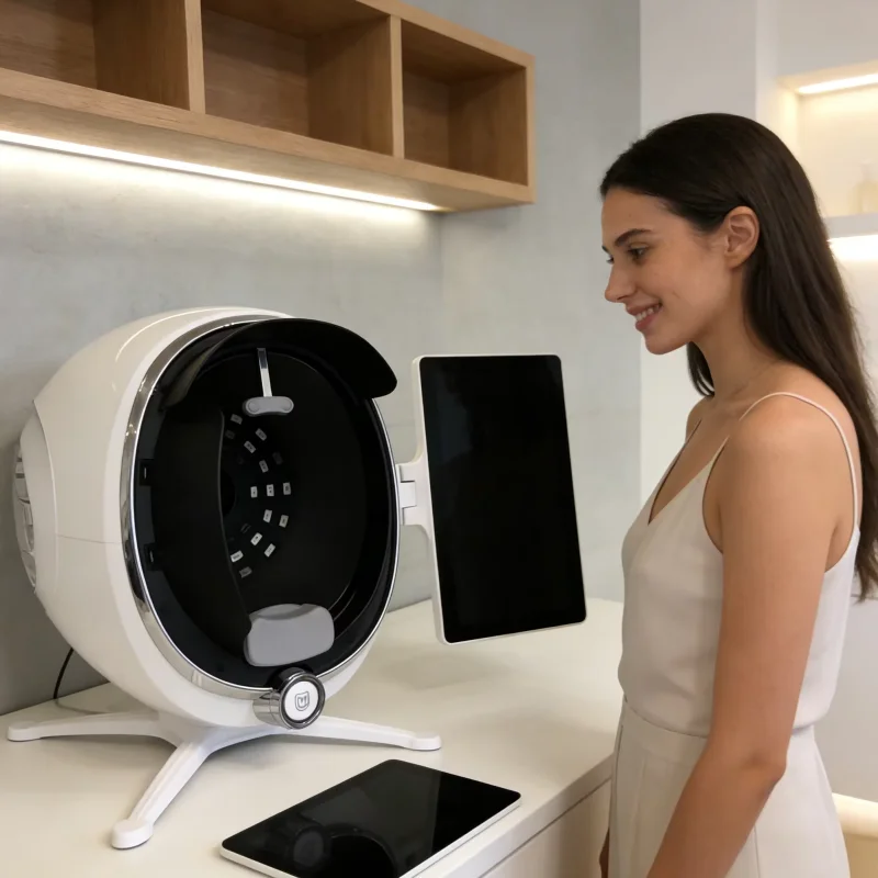 21.5 Inch Screen Bitmoji 3d Face Skin Analysis Machine 14 Indicator Skin Wrinkle Analysis AI Facial Skin Analyzer Professional