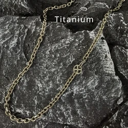 New Pure Titanium Necklace 5.2mm Wide Batch Angle Chain Lightweight Anti Allergic Fashionable and Trendy Unisex Necklaces