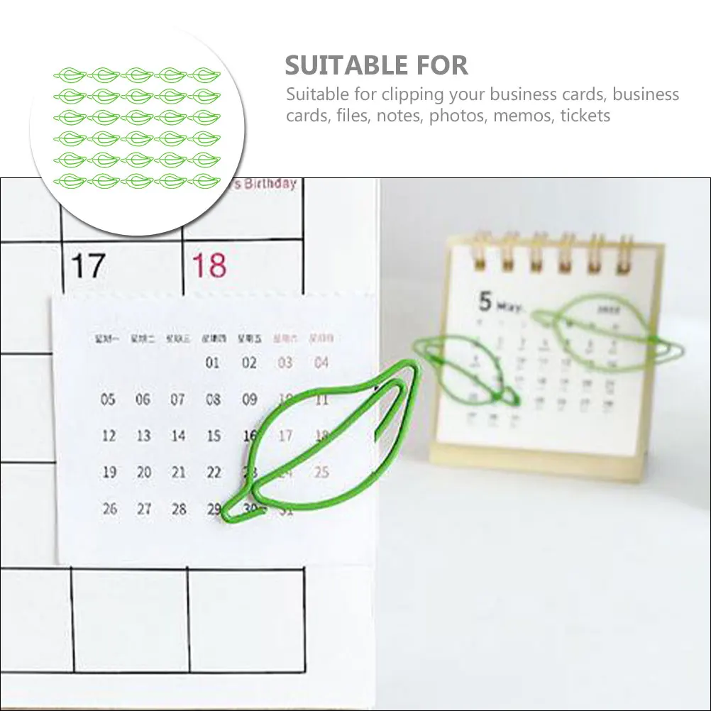 

30pcs Leaf Shaped Paper Clips Cute Metal Document Clips For Files Notes School Office Creative Small Paperclips Unique Memo Fun