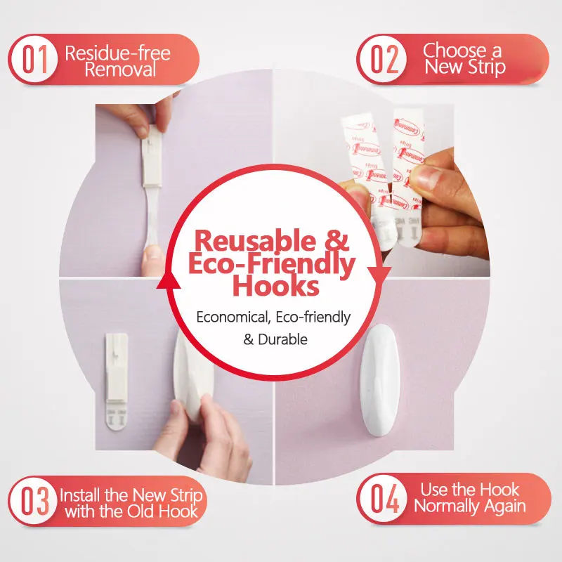 Genuine 3M Command Double Sided Strips, strong sticky, no drilling, damage-free for wall hooks on home and bathroom walls