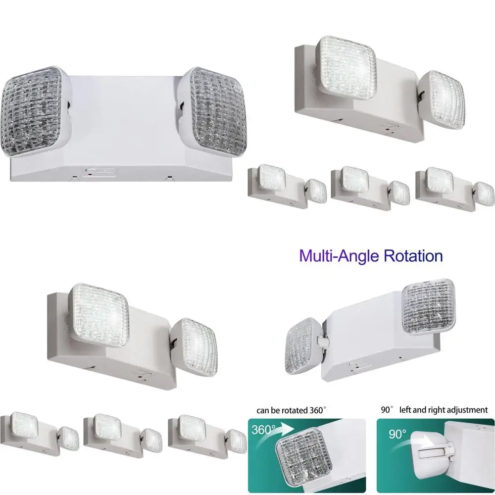 

4-Pack LED Emergency Exit Lights with Battery Backup, Adjustable, UL 924 Certified, Hardwired for Commercial Use (White)