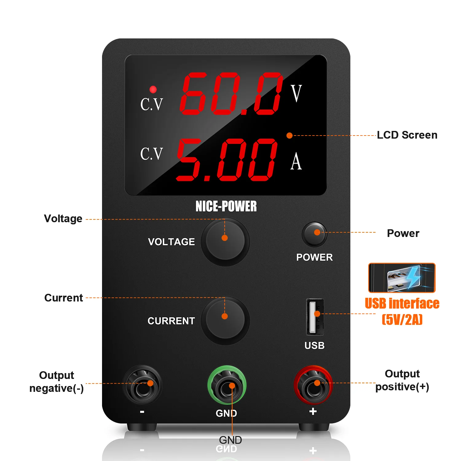 AC To DC Adjustable Laboratory Switching Power Supply 30V 60V 120V For Laptop, Mobile Phone Computer PCB Repair And Charging