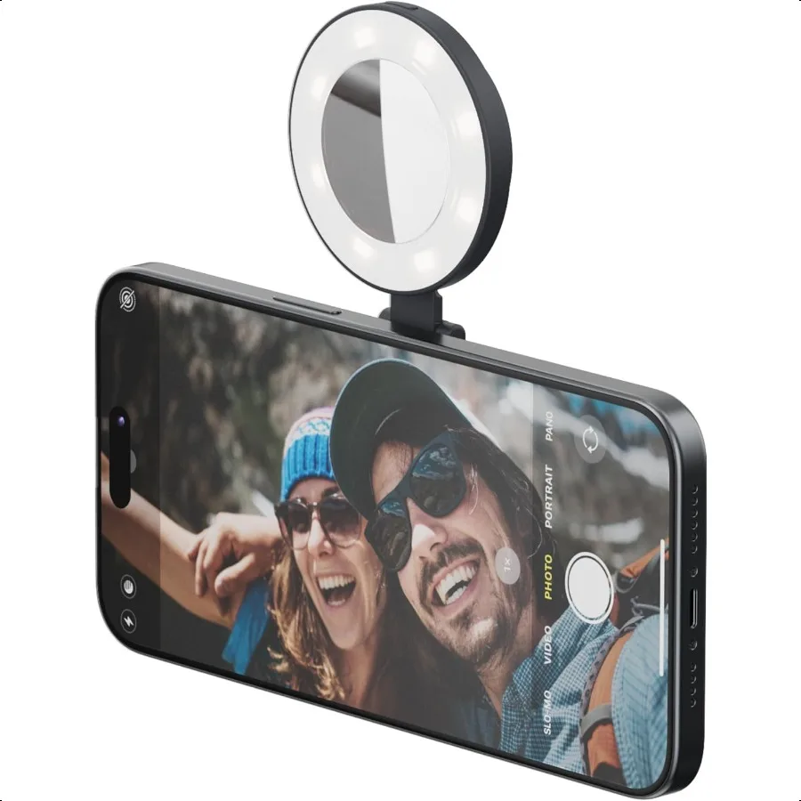 

ShiftCam SnapPocket Light LED Selfie Ring Light with Four Brightn Settings and Built in Battery Magnetic Mount Snaps on to Any