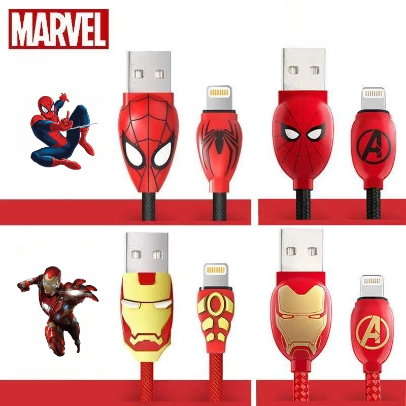 

Marvel Spiderman Cartoon Apple Android type-c Data cable Creative Personality Fast Charging Charging cable Avengers peripherals