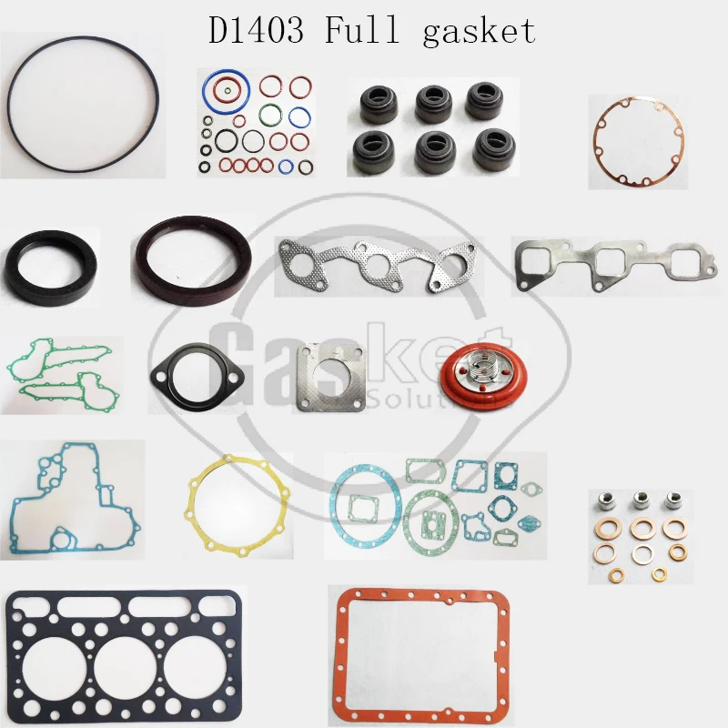 

For kubota engine D1403 Full gasket with cylinder head gasket 1 Set