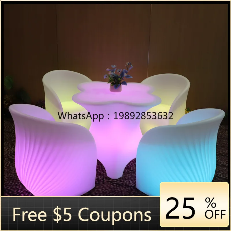 

XL Plum Blossom Table and Chair Set for Bar KTV, Loose Sofa Chair Combination for Qingba Nightclub, Outdoor Colorful Creative