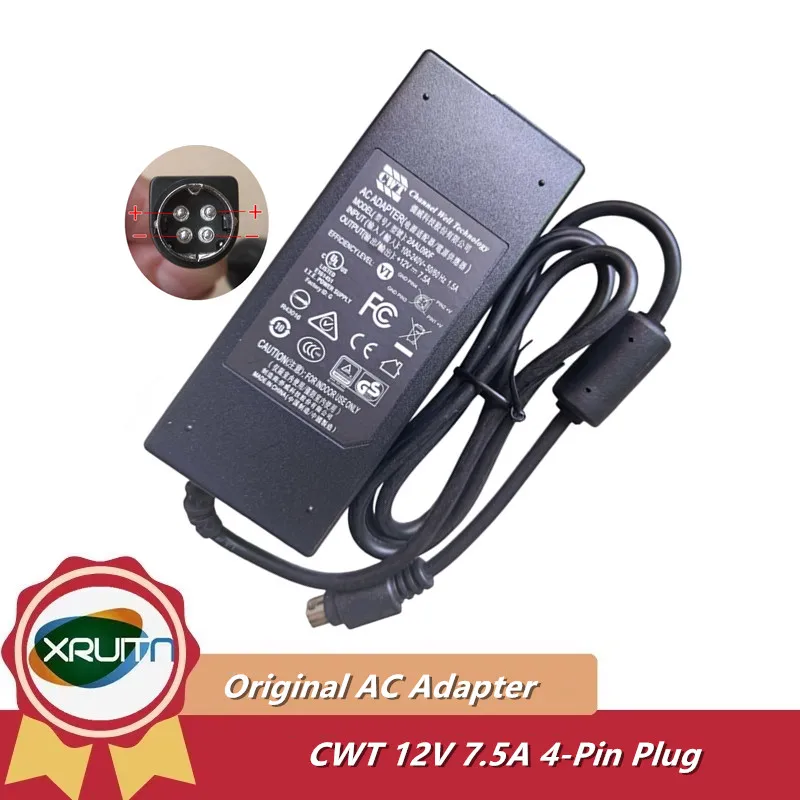 Image of CWT 2AAL090F 12V 7,5A 4-Pin AC-Adapter-Ladegerät für Netgear RN104104 RN10442D 200NAS RN10400 ReadNAS 332-10363-02 332-10581-01