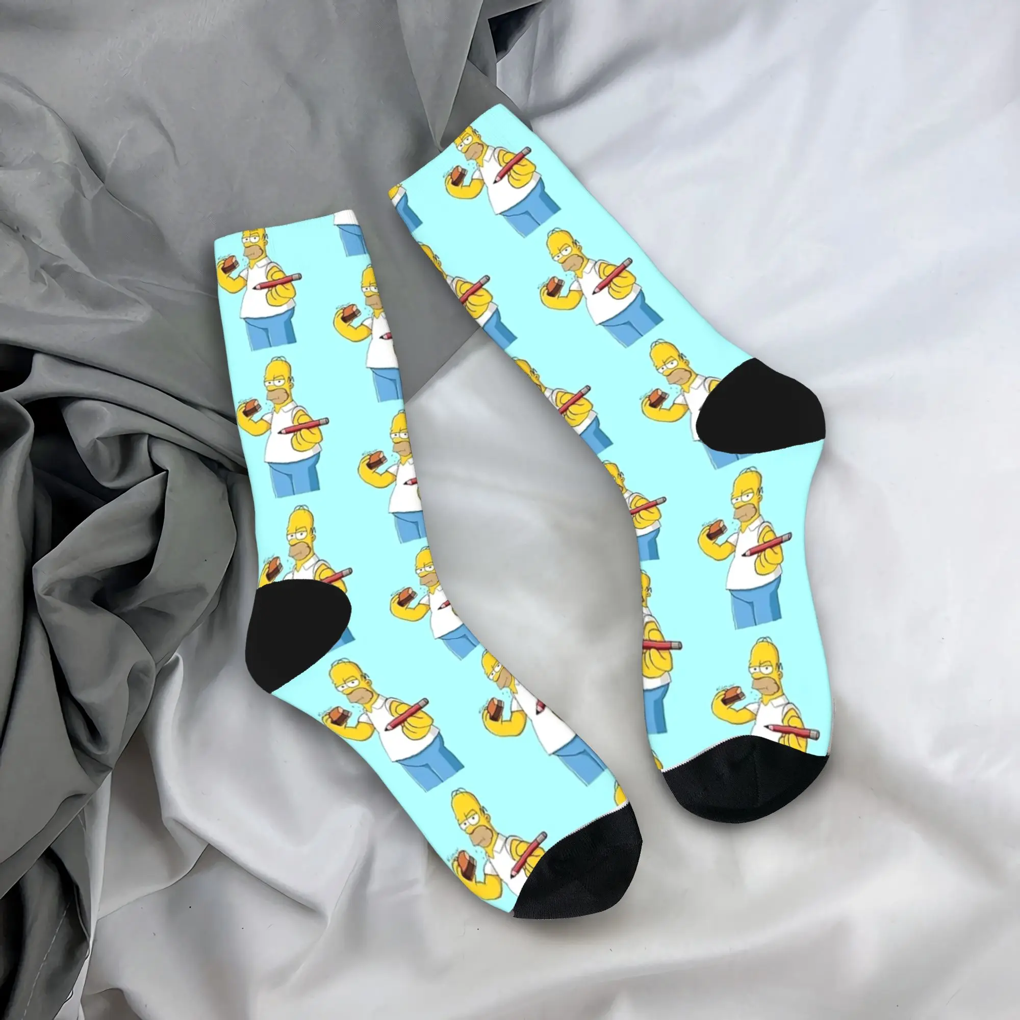 

Homer S-Simpsons Says Pick It Up Stockings Couple Socks Soft Retro Socks Autumn Running Sports Anti Skid Graphic Socks Gift