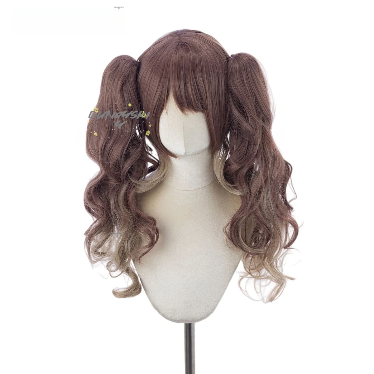 Uma Musume Tosen Jordanann Anime Game Cosplay Wig Synthetic Brown Ponytail Hair Perfect For Halloween Party Role-playing