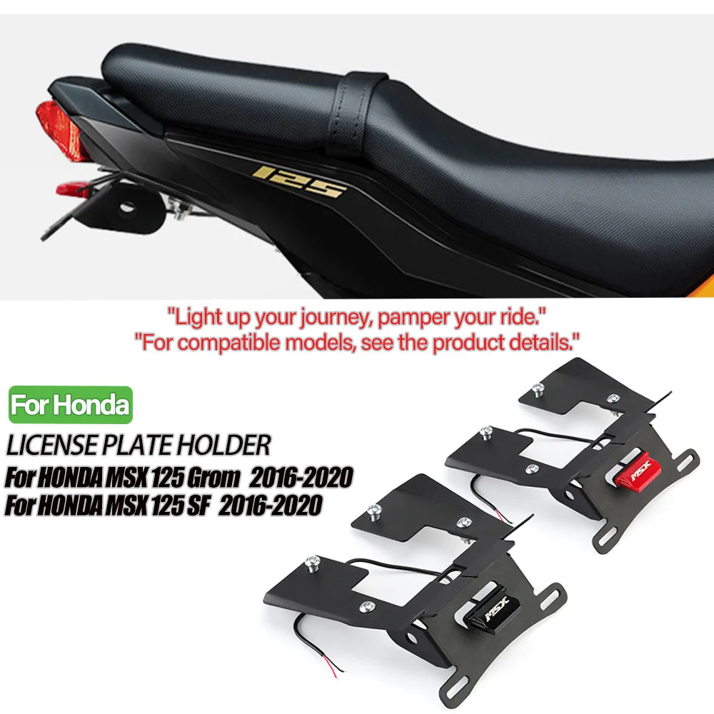 

For HONDA MSX 125 SF/Grom 2016-2020 17 19 MSX125 License Plate Holder LED Light Motorcycle Accessories Rear Fender Eliminator
