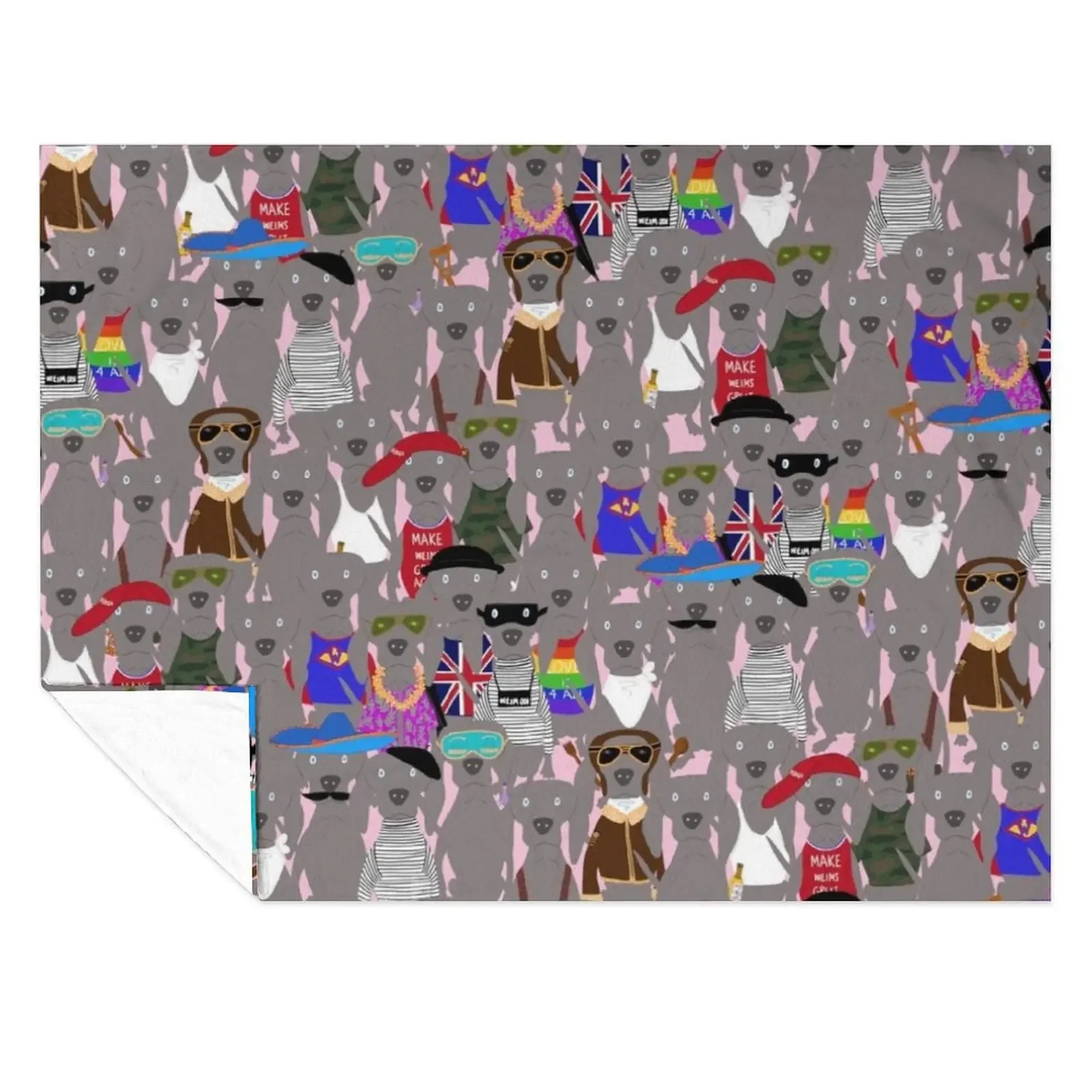 

Big Dog Weim Nation Grey Ghost Weimaraner Hand-painted Pet Pattern on Pink Throw Blanket Tourist Bed Blankets