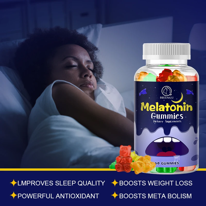 BBEEAAUU 10mg Melatonin Gummies Sleep Better Adjust time Difference Immunity Health Good Night Deep Sleep Good Mood