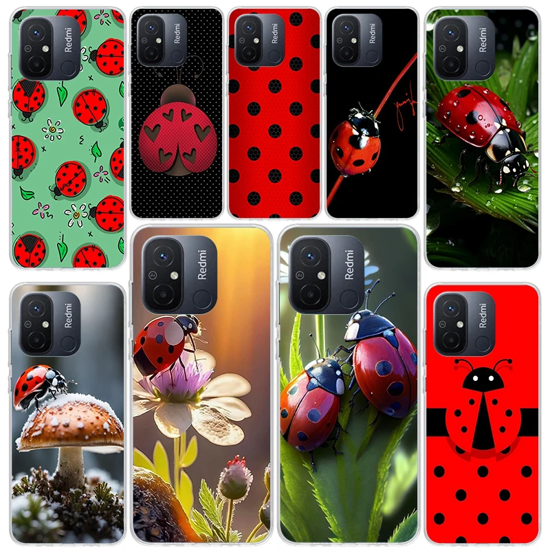 Insect Seven-Star ladybug Soft Silicone Phone Case For Xiaomi Redmi 12 12C 9 9A 9C 9T 10 10A 10C 8 8A 7 7A 6A 6 Pro S2 K20 K40 C