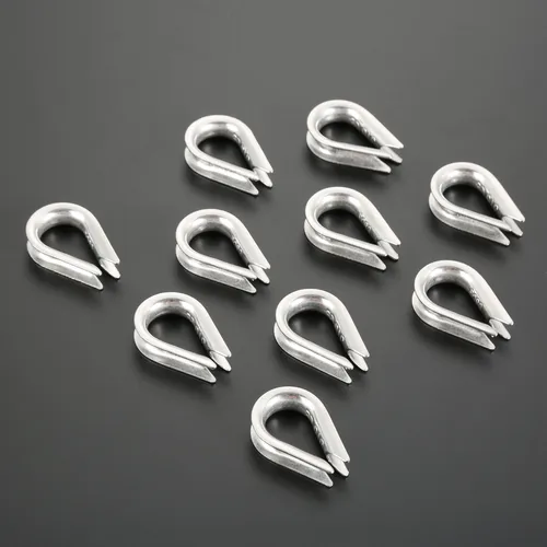 Imagen 2 del producto Dedales de alambre de acero inoxidable 316, 10 piezas, adecuado para Cable de 6mm / 1/4 pulgadas de diámetro, accesorios marinos