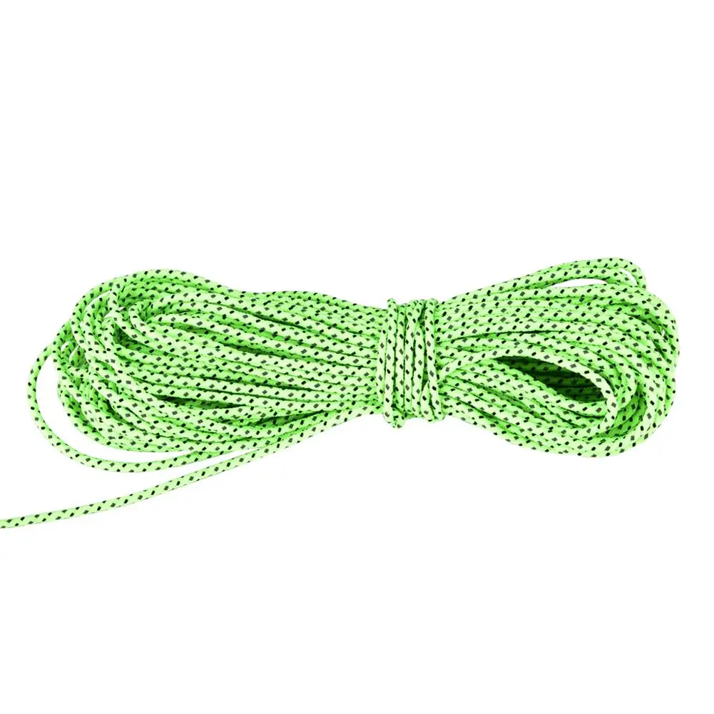 20m Reflective Tent Rope 2.5mm Windproof Guy Line Paracord Multi-functional Camping Gear Lanyard Hiking Cord