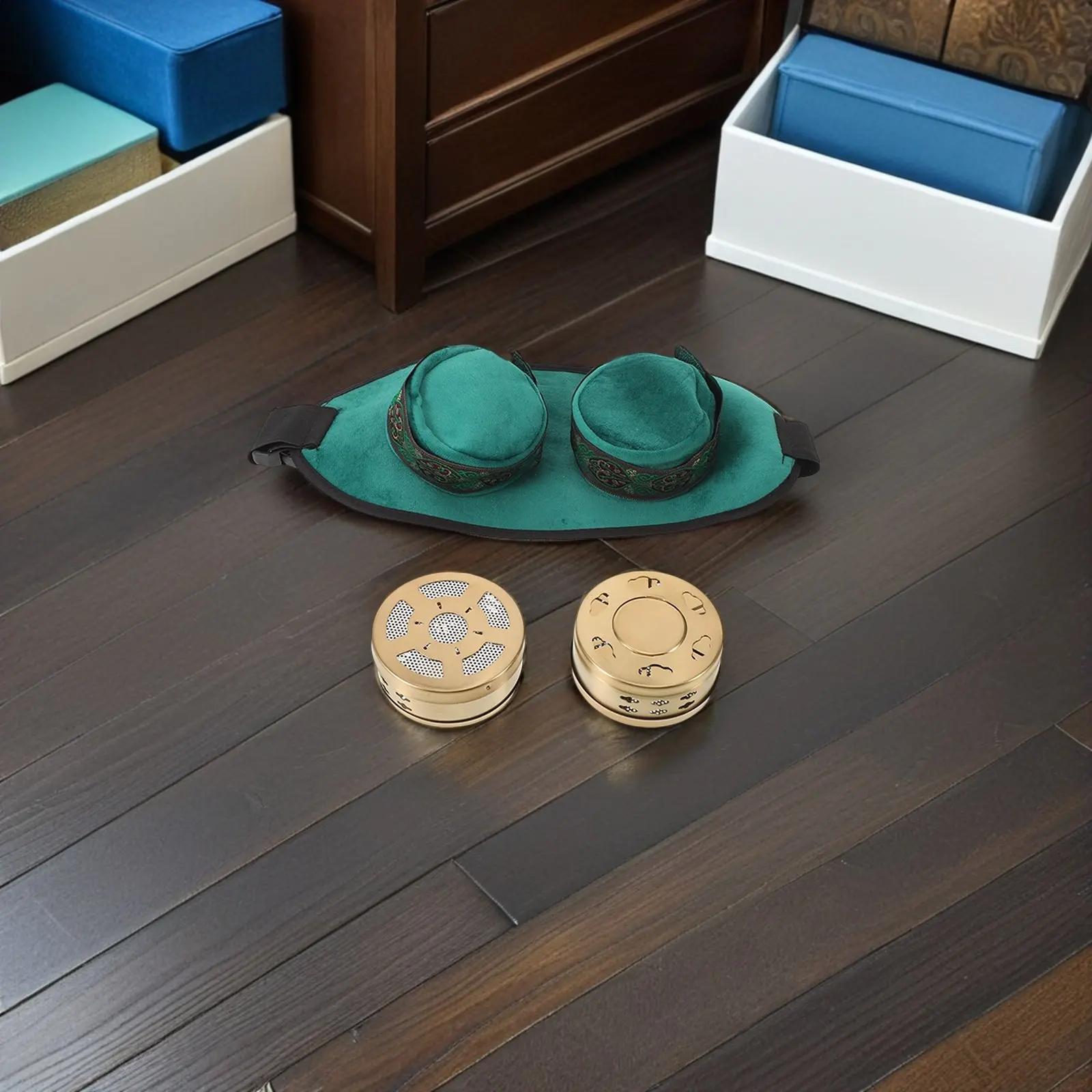 

1 Set Box Kit Copper Acupuncture Holder Portable Therapy For Knees Back Neck Pain Relief Moxibustion Box For Home