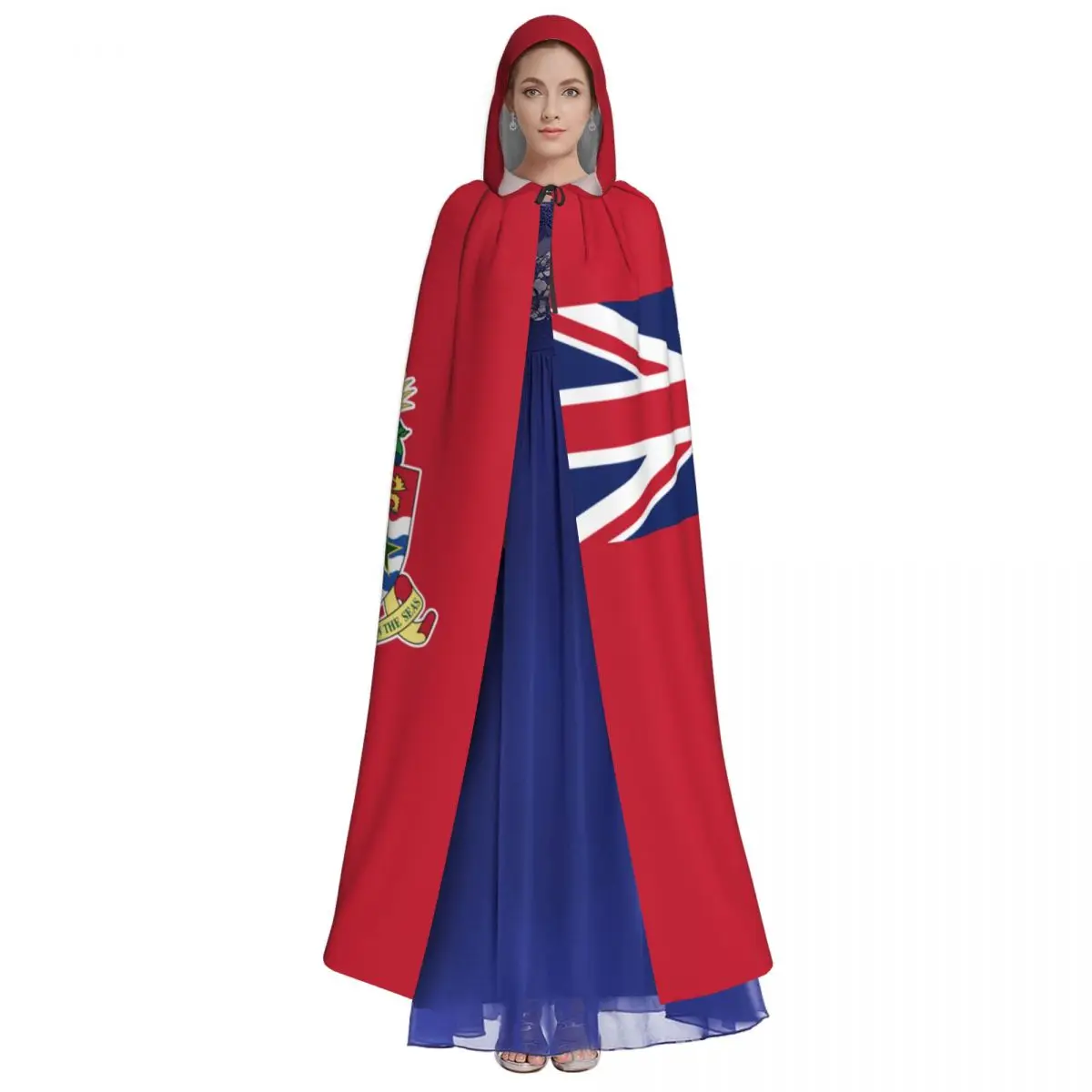 Ensign Of The Cayman Islands Unisex Witch Party Reversible Hooded Adult Vampires Cape Cloak